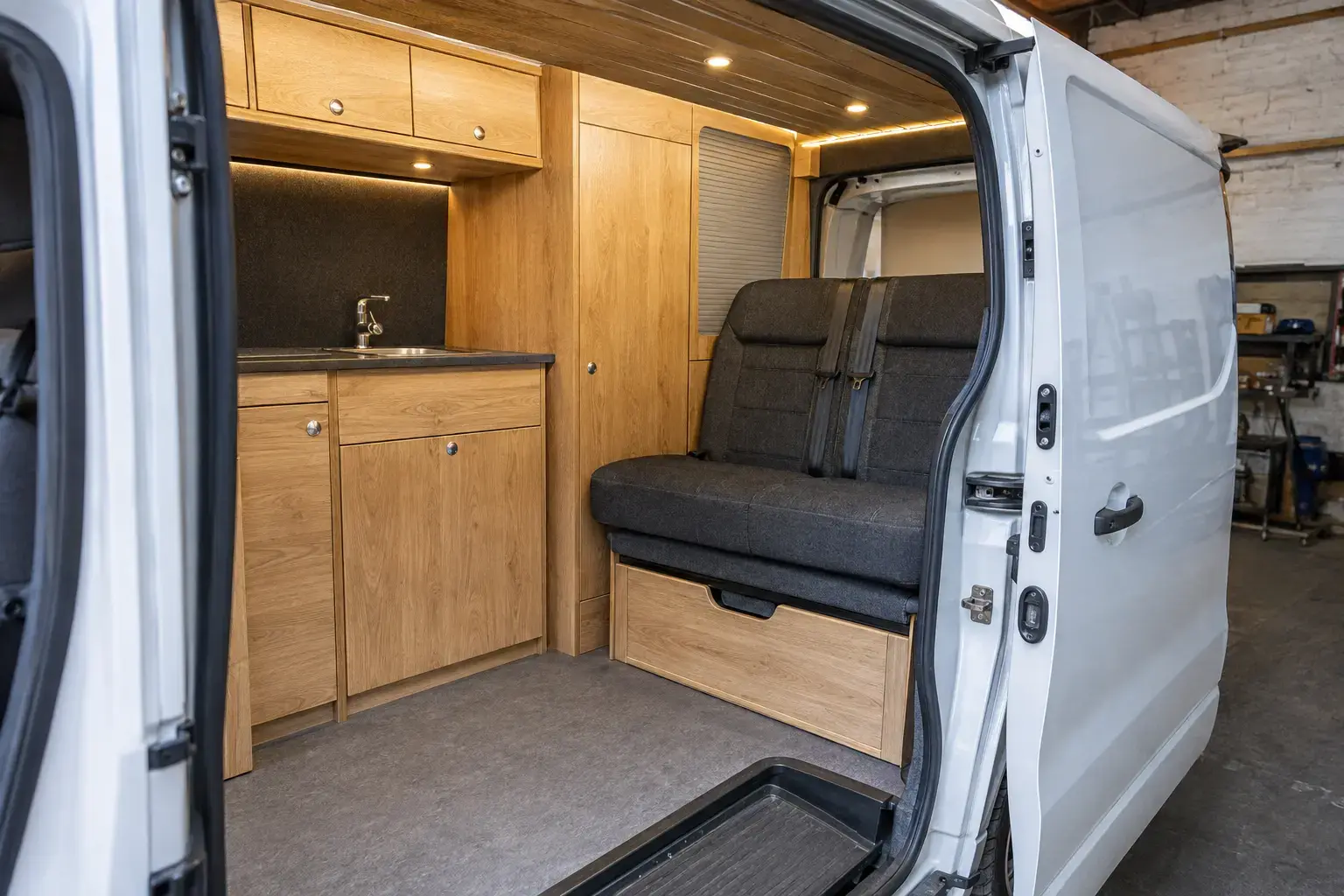 Finished bespoke campervan interior